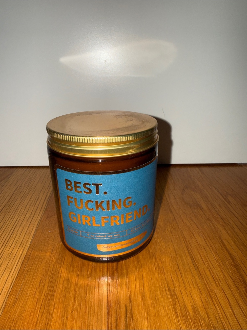 BEST. FUCKING. GIRLFRIEND. Scented Candle – Blue Label, Gold Lid